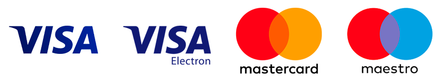 Logotipos VISA, VISA Electron, Mastercard y Maestro