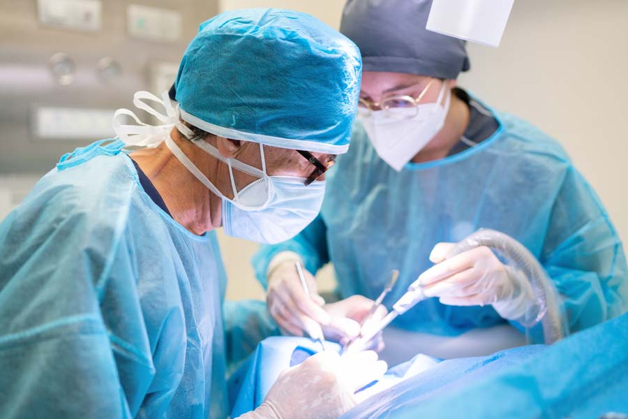 Dr. Loscos colocando implantes dentales